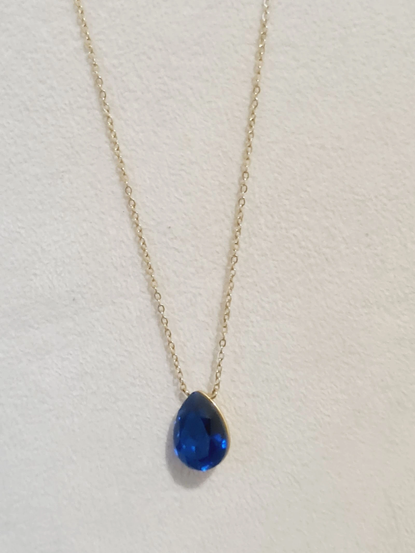 Gouden Bohm-halsketting met blauwe Swarovski-kristallen – photo 2